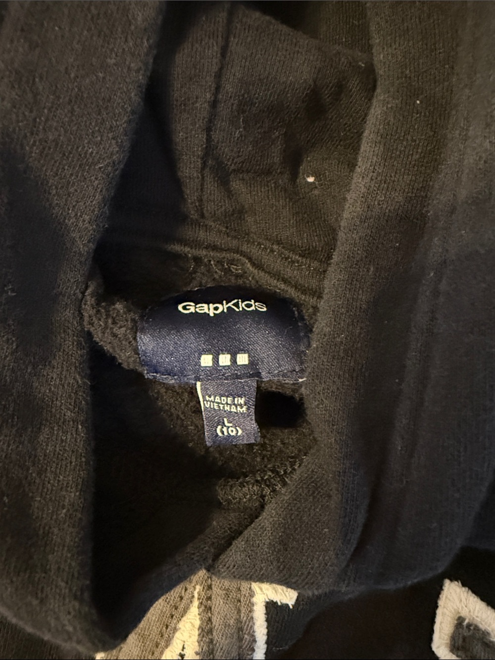 GAP Kids Black Hoodie with White Logo C4 - Picture 4 of 4